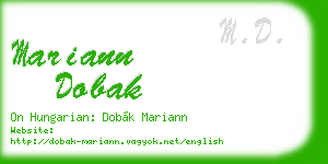 mariann dobak business card